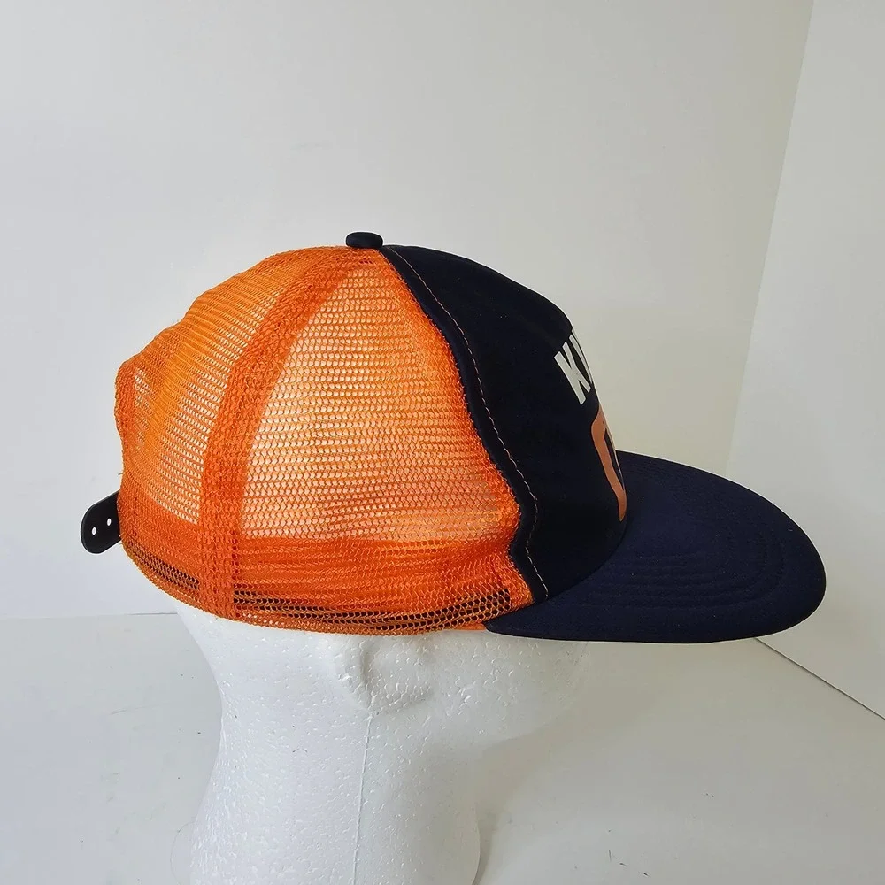 Gertex King 01 Trucker Hat Navy Blue Orange Mesh Snapback Cap G-18C3B-20